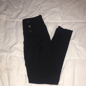 High Waisted Three-Buttoned Pants